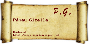 Pápay Gizella névjegykártya
